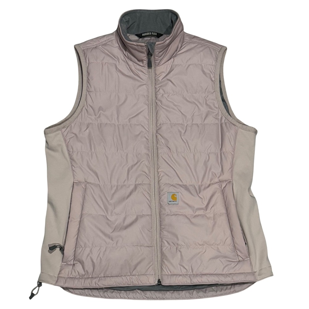 Carhartt Quilted Vest Women Medium Mauve EXCELLENT Rugged Flex OV5984-W